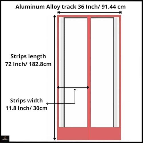 Image of Qlarity Covers 2mm Thick PVC Magnetic Curtain Strips 36 Inch (20X16) 2pcs Hanger X 8ft Long | 3 Strips, 8.5 Inch Vinyl Auto Closing Insulated Magnetic Curtain | For Home, Shops,Warehouses(Transparent)