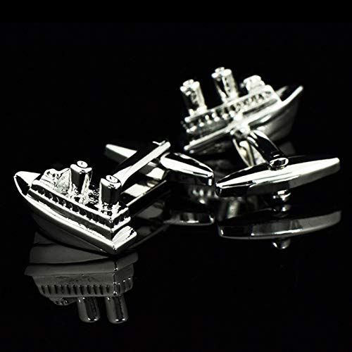 Mancuernillas clásicas plateadas para hombre miniatura 3
