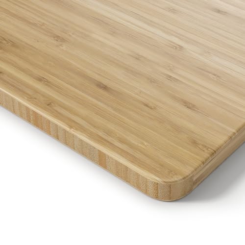 Ergotopia Bambus Tischplatte 120 cm, ideal für höhenverstellbare Schreibtische, Echtholz Schreibtischplatte - 2,5 cm Massivholz Platte Bürotischplatte