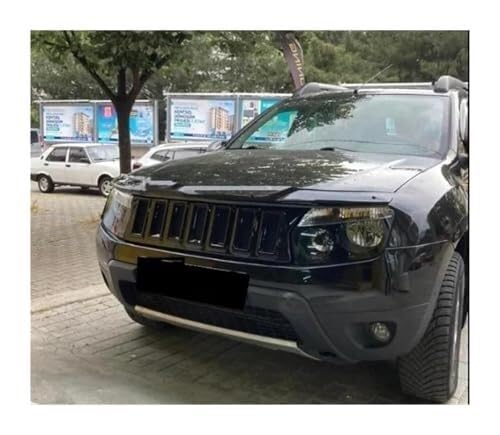 Heckspoiler Kompatibel mit Dacia Für Duster Jeep Style 2009–2017 Auto-Heckspoiler Frontgrill Stoßstange Auto Autozubehör Body Kit Seitenschweller Frontstoßstangen(Gloss Black)