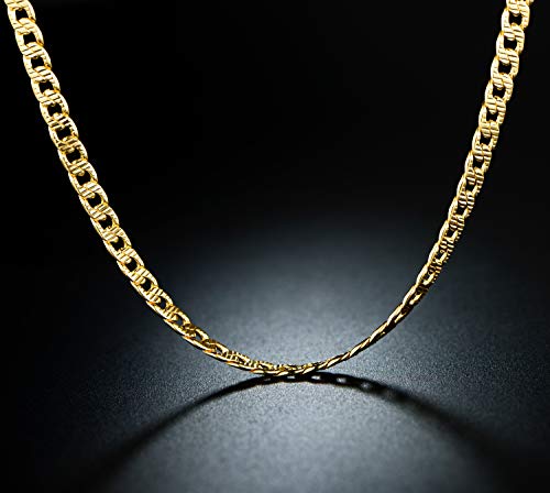 Barzel Gold Chain Necklace for Women, Men, Boys & Girls 18k Gold Plated Diamond Cut Curb/Cuban Link Chain Necklace 5MM for Men, Women & Teens - Made in Brazil2