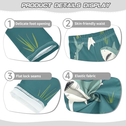 Toddler Girls Leggings Printed Yoga Pants Leggings Blue White Shark for Kids3