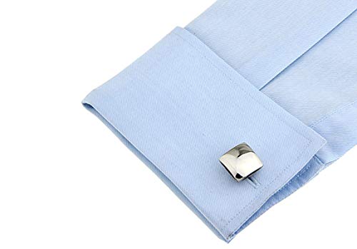 Mancuernillas cuadradas plateadas para hombre KnBoB miniatura 2