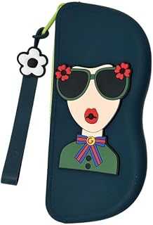 KRySt Cute Girls Silicone Sunglasses Case with Zipper & Lanyard | Fashion Eyewear Storage Pouch for Sunglasses & Spectacle... Price In India