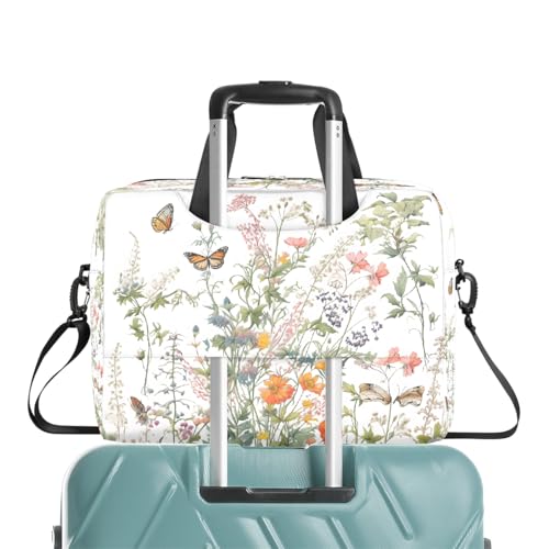 Maletín para portátil 15.6-16 pulgadas flores y mariposas miniatura 7