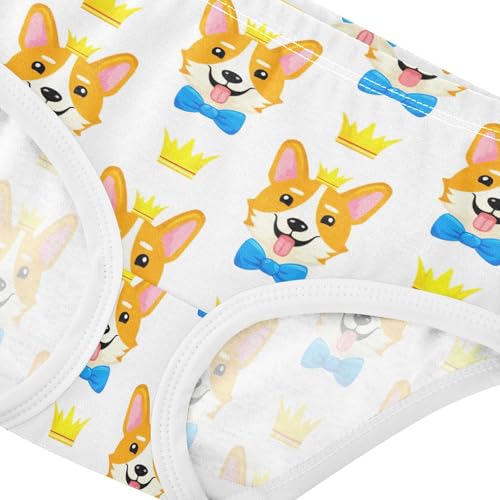 Joisal Cotton Girls Underwear Toddler Cute Dog Blue Bow Ties Little Girl Panties Durable Briefs Girls Undies 2t4