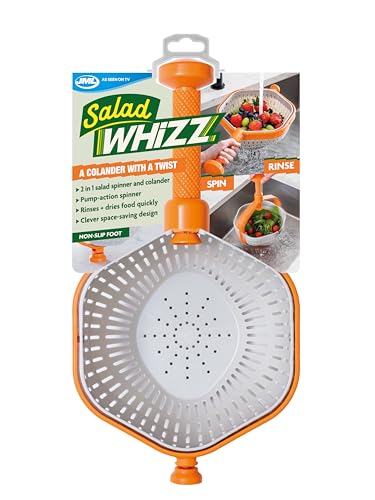 Salad WHIZZ - MYBO TV - Essoreuse à Salade et Passoire - Rince et Essore Rapidement - Idéale pour Fruits, Légumes et Salades - Design Astucieux - Facile à Ranger et à Utiliser