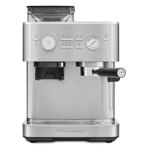 Kitchenaid, Kes6551 Máquina De Café Espresso Semiautomática Con Molinillo De Rebabas, 2 Tazas, Acero Inoxidable Kitchenaid, Kes6551 Máquina De Café Espresso Semiautomática Con Molinillo De Rebabas, 2 Tazas, Acero Inoxidable