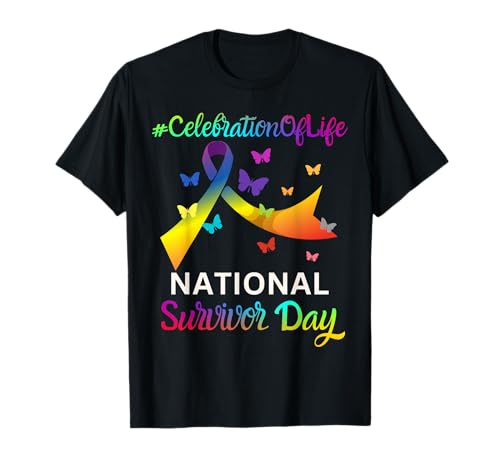 Celebration of Life National Survivor Day Cancer Awareness Camiseta