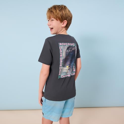 Image of Quiksilver Boys' Short Sleeve Logo Graphic T-Shirt, Soft & Comfortable, Regular Fit