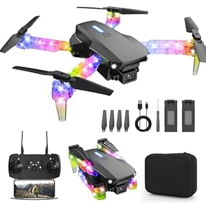 Light up Drone with Camera 1080P for Kids Foldable Mini Drone for Kids Adults Beginners Boys Toys Auto Return One Key Take Off Gifts for Boys