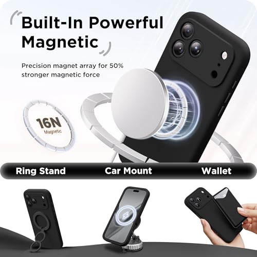 Coque iPhone 17 Pro Max BERFY avec MagSafe silicone noir protection intégrale