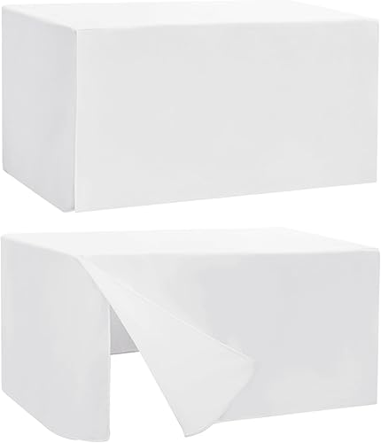 Miniatura 9 de HolidayIdeas Manteles negros ajustados, 72 x 30 pulgadas, paquete de 4 manteles rectangulares para mesas de 6 pies, mantel de tela de poliéster para