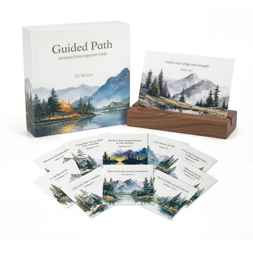 Drezimo 52 Mapped Bible Verse Cards with Stand – Weekly