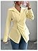 GORGLITTER Women's Wrap Formal Blouses Dressy Long Sleeve Collared Work Shirts Business Casual Outfits Yellow Small