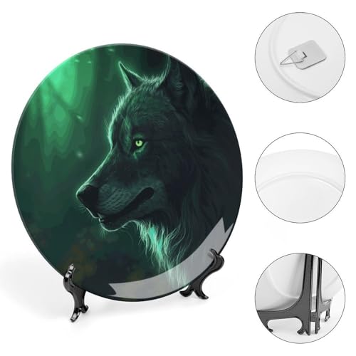 Plato decorativo Green Wolf Bone China 10 pulgadas miniatura 4