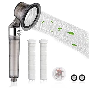 OPDUO Duschkopf Handbrause Powerhead Duschkopf Propeller, wassersparend mit Druckerhöhung für mehr Wasserdruck mit Stoppfunktion,mit Öko Filter und PP Baumwolle,Kann zum Baden und Spa Verwendet Werden