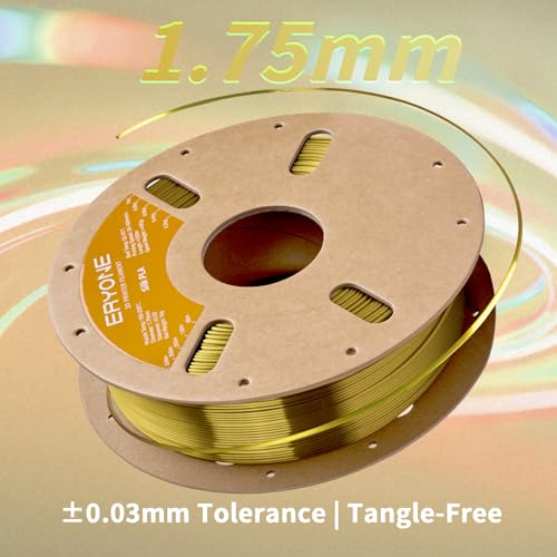 Image of ERYONE Silk PLA Filament for 3D Printer 1.75mm + /- 0.03mm, Shiny Filament 1kg (2.1lbs) /Spool, Brass