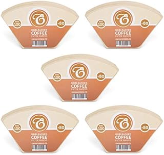 400 Size 100 Coffee Filter Paper Cones, Unbleached for Melitta Aromaboy by EDESIA ESPRESS