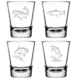 MIP Set of 4 Shot Glasses 1.75oz Shot Glass Gift Trout Fish Fishing Collection