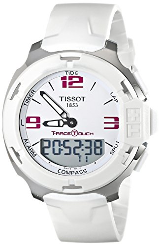 Tissot T081.420.17.017.00 - Mouvement Cristal de Roche - Affichage Analogique - Digital - Montre à Bracelet Caoutchouc Blanc et Cadran Blanc - Mixte