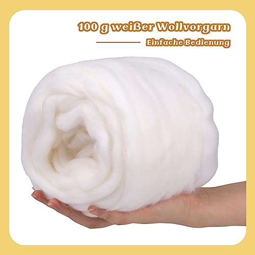 Kuppt 100g Weiche Märchenwolle Roving Wolle mit Box für Handwerk – Bild 2