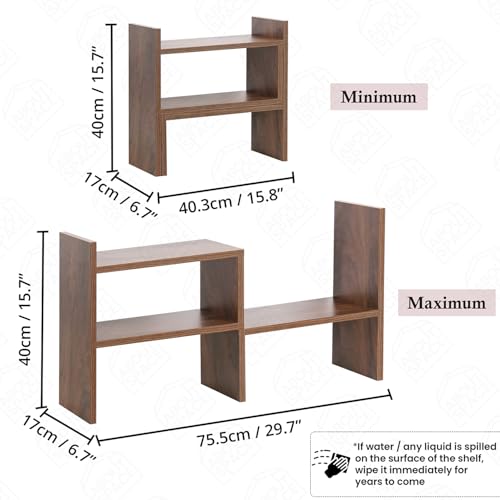 Image of ABOUT SPACE DIY Kitchen Cabinet Organizer - Countertop Storage Shelf | Storage Organizer - Engineered Wood Shelf for Home Storage (L 75.5 x B 17 x H 40 cm)