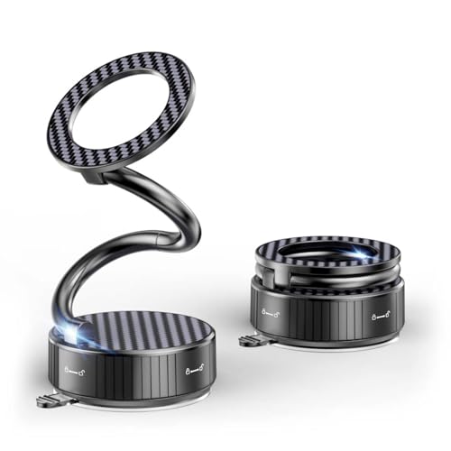 MagSafe Magnetic Phone Holder for Car, 2-in-1 Car Mount 360° Rotating Vacuum Suction Dashboard & Windshield Phone Holder, Strong N55 Mega Magnet Mount for iPhone 17/16/15/14/13/12 & All Smartphones