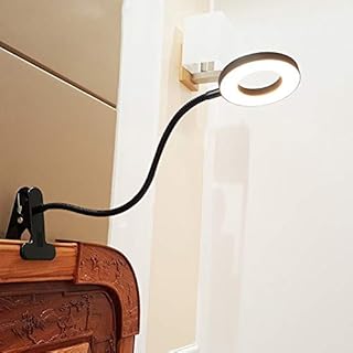 6W LED USB Clip on Reading Light for Books, Bedroom, Desk Lamp (Black) with Clamp, Eye Protection. Book Light for Reading in Bed,Kids.Warm & Cool Light Colour(Adapter Isn't Included)
