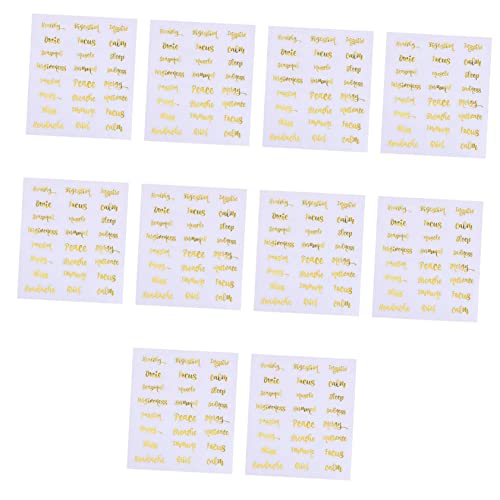 NUOBESTY 10 Hojas botella de aceite esencial pegatinas prueba verter Set de etiquetas para frascos de cuidado personal Set de etiquetas para frascos de perfumes pegatina botella Golden