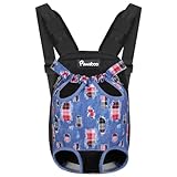 Pawaboo Mochila del Perro - Adjustable Bolsa Delantera Pet Front Cat Dog Carrier Backpack/Piernas Afuera & Fácil de Ajustar para Viajar/Senderismo/Camping, Talla XL, Azul Vaquero