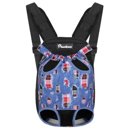Pawaboo Pet Dog Carrier Backpack, Adjustable Pet Front Cat Dog Carrier Backpack Bag for Small Medium Dogs Cats Puppies, Legs Out, Easy-Fit for Traveling, XL, Denim Blue by Pawaboo - Used condition - US$80.63