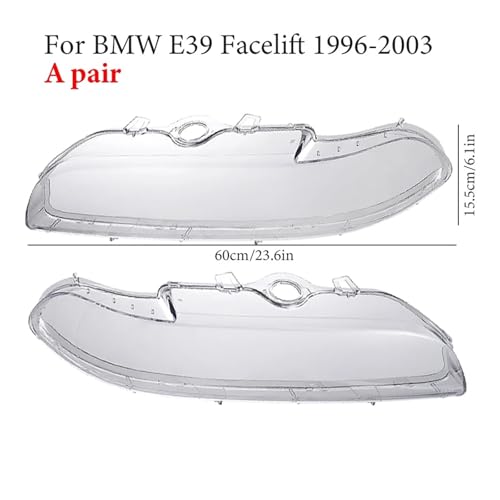 Coques de phares pour E39 Facelift 1996-2003 paire d'abat-jour en verre transparent pour optiques