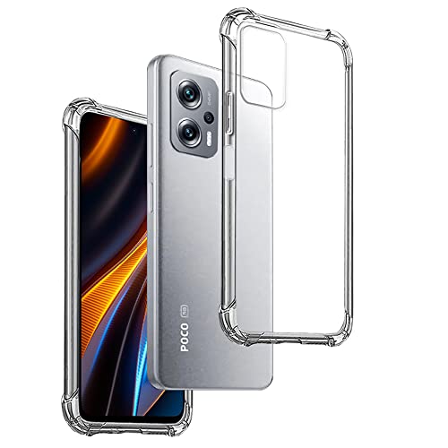 Funda Anti-Shock Gel Transparente para XIAOMI Poco X4 GT - REDMI Note 11T Pro 5G - REDMI Note 11T Pro+ 5G, Ultra Fina 0,33mm, Esquinas Reforzadas, Silicona TPU de Alta Resistencia y Flexibilidad