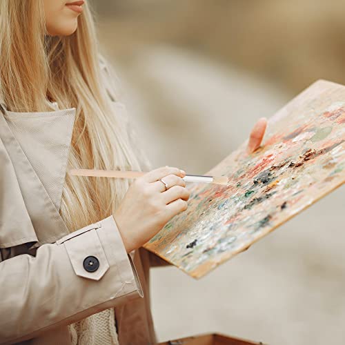 Exceart Wooden Stencil Brushes Natural Stencil Bristle Brushes Professional Paint Brushes Round Pointed Tip Nylon Hair Wooden Handle Painting Brushes For Acrylic Watercolor Oil Painting 6Pcs #TOP2