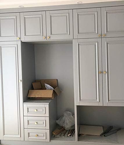 Miniatura 5 de YANGQIHOME Pack of 10, Gold Brass Cabinet Knobs, 1.1 inch Diameter, Brushed Dresser Drawer Knobs Pull Handle for Bath Kitchen Cabinetry (Round)