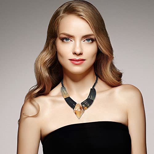 Shop LC Natural Brown Black Buffalo Horn Necklace Delicate Jewelry Birthday Women Jewelry for Women Size 20-22"2