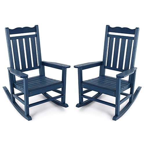 Stoog All-Weather Patio Rocking Chairs Set of 2, Outdoor Rocking