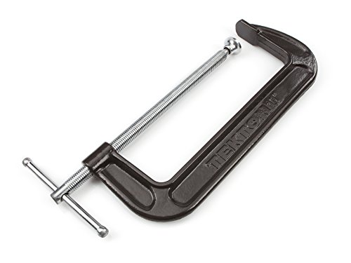 TEKTON Grampo C de ferro maleável de 25 cm, abertura da mandíbula de 25 cm, profundidade da garganta