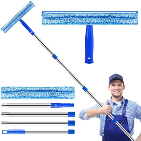Window Cleaner Rack 156CM(61.4IN) Window Cleaning Equipment, 2 IN 1 Window Cleaner Kit with ...