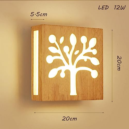 Lámpara de panel de pasillo en madera con acabados premium estilo retro 4
