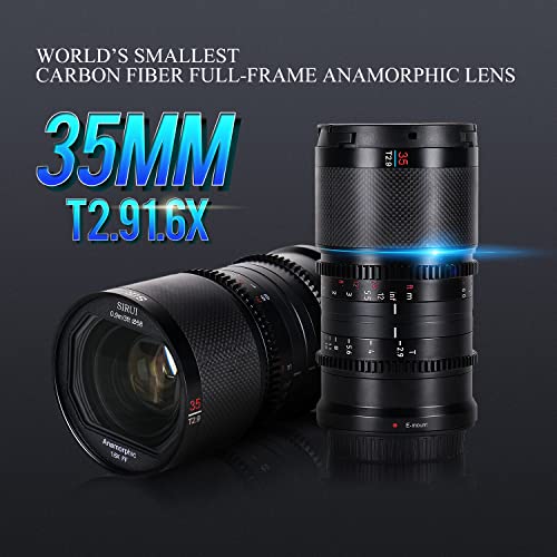 Image of SIRUI Saturn 35mm T2.9 1.6X Full Frame Carbon Fiber Anamorphic Lens, Cine Lens for E Mount Cameras, 418g (Neutral Flare)
