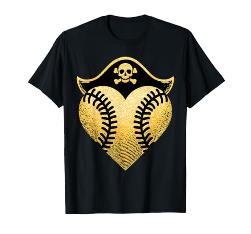 Baseball Pirate Baseball Player T-Shirt, Men, Black, 3X-Large