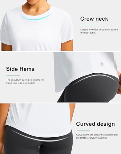 Image of Women's Short Sleeve Workout Shirts UPF 50+ Sun Protection T-Shirts Quick Dry Breathable Gym Running Hiking Tops for Women