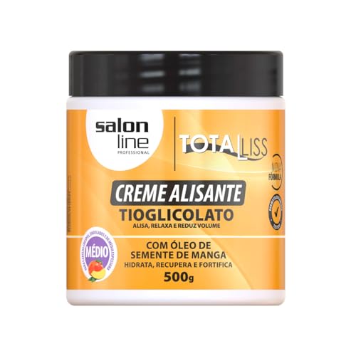 Salon Line, Creme Alisante, Total Liss, Óleo de Semente de Manga, Médio - Para Cabelos Cacheados e Crespos, 500g