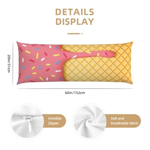 Taie d'oreiller longue gaufrée crème glacée microfibre douce