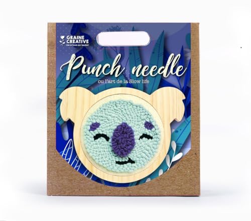 Kit punch needle Koala 15cm loisir créatif broderie bouclette