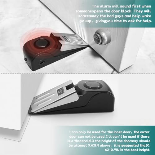 Portable Door Locker - Travel & Home Security Lock, Heavy Duty Anti-Theft Lock (Red+Black) - Image 4