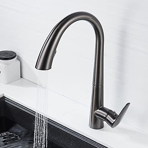 Robinet de cuisine en laiton chrome avec douchette extractible haut de gamme - 6
