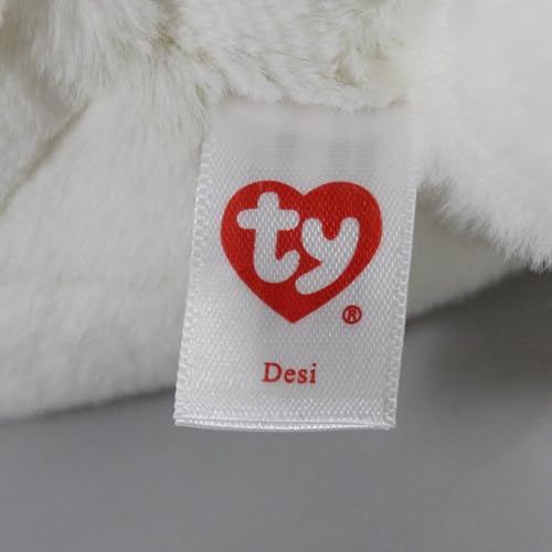 Ty Beanie Bellies-Peluche Desi der Bär 15cm-TY41047, TY41047, White, Rot, Small